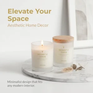 Customized Scents Fragrance Candle Frosted Glass Wood Lid Calming Scent Suitable for Spa and Bathroom