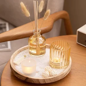 Customized Vertical Stripe DIY Reed Diffuser Glass Alcohol Free Fresh Long Lasting Light Shadow Fireless Fragrance