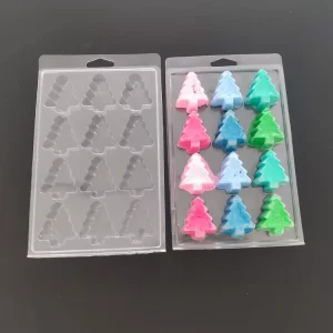 Customizing 5 6 9 10 12 Cavity Shape Wax Melt Clamshell Blister Packaging Frosted Plastic Transparent Single Wax Melt Clamshell