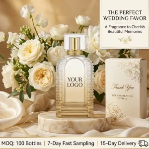 Customizing Perfume for Wedding Guests Private Label 100ml EDP Gold Ribbed Bottle Thank You Gift Oud Vanilla Fragrance Parfum
