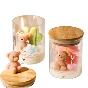 Cute Bear shaped Soy Wax Handmade Candle Ideal As a Birthday Gift Party Favor Home Decor Accent