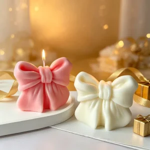 Cute Bow Soy Wax Scented Candle Home Decor Holiday Gift Ornament Souvenir