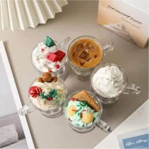 Cute Coffee Dessert Scented Candle Handmade Soy Wax Holiday Christmas Decor Aromatherapy Candle Luxury Environment Friendly Home