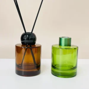 Cylindrical Glass Reed Diffuser Bottle 100ml Screw Cap Custom Color 100pcs
