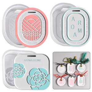 DIY Handmade Multiple Patterns Car Wardrobe Aroma Stone Hanger Custom Gift Scented Wax Tablet Gypsum Silicone Mold