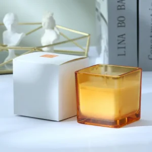 DIY Handmade Soy Wax Modern Square Votive Candle Cup Customized Scented Candle