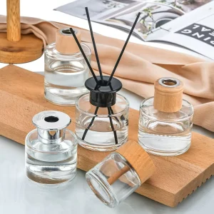 Decorative Clear Glass Reed Diffuser Bottle 50ml 100ml 150ml 200ml 250ml 500ml with Screen Printing Box