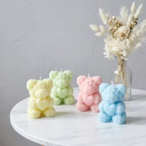 Decorative Handcrafted Teddy Bear Aesthetic Candles Scented Candles for Minimalist Home Decoration