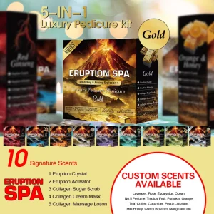 Deluxe Strong Scent 5 in 1 Bubble Eruption Spa Pedicure Set Crystal Soak Collagen Scrub Mask Lotion Pedicure Box