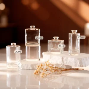 Different Irregular Shape Empty Glass Perfume Travel Bottle Custom Logo Lid Silk Screen Label with Sprayer for Perfume Brand
