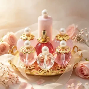 Dollhouse Miniature Perfume Set 1 12 Scale Pink Vanity Decor Pretend Play Accessory Gift