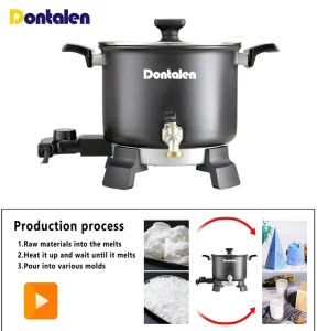 Dontalen 5L Kitchen Wax Melting Pot Candle Making Portable Home Cup DIY MAKING