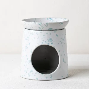 Dot Terrazzo Pattern Wax Melt Warmer Home Decor Candle Holder Ceramic Essential Oil Burner