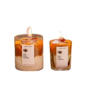 Double Layer Fruit Scented Iced Coffee Candle Photo Props for Holiday Gift Souvenir Decoration