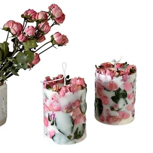 Dried Flower Rose Aromatherapy Candle Set Blackberries Bay Leaves Scent Car Air Freshener High End Wedding Birthday Party Gift