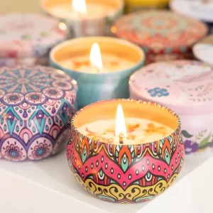 Dried Flower Scented Candle Soy Wax with Long Lasting Plant Essential Oil for Wedding Gifts and Eternal Fragrance
