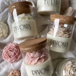 Dropshipping Handmade Flower Scented Candles Home Fragrance Scented Organic Soy Wax Crystal Scented Candle