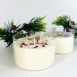 Dry Flower Soy Wax 3 Wick Scented Candles Glass Jar Candles Scented Candle