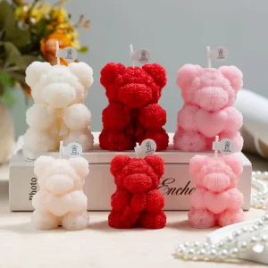 E140 Custom Handmade Bear Shaped Craft Candles Creative Candles for Gifts