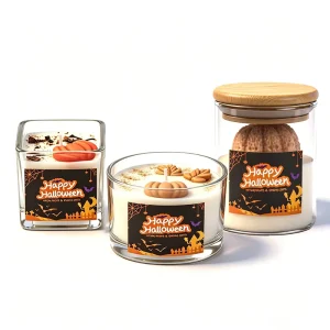 ESUN Handmade DESSERT Scented Soy Wax Glass Jar Air Freshening Candles for Halloween & Holiday ESUN
