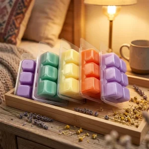 Eco Friendly 6 Cavity Wax Melts Clamshell PET Blister Packaging Fold over Wax Melt Pack for Candle Use