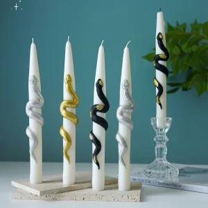 Eco Friendly Creative Handmade Aromatherapy Candles Halloween Snake Shaped Design Long Stick Fragrance Scented Candles