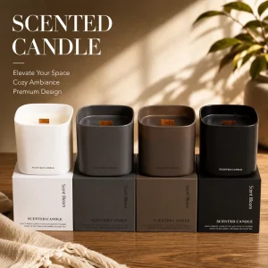Eco Friendly Custom Logo Woodwick Soy Wax Scented Candle