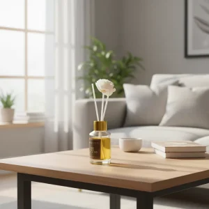 Eco-Friendly Heatless Glass Bottle Reed Diffuser Set with Rattan Sticks for Home and Office