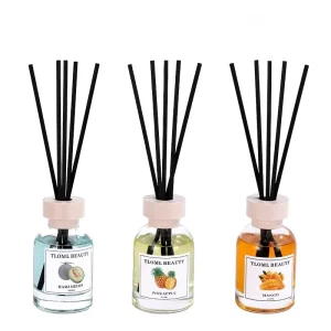 Eco-Friendly Rattan Fruit-Scented Reed Diffuser Set Handmade Indoor Aromatherapy for Home Hotel Bedroom Bathroom