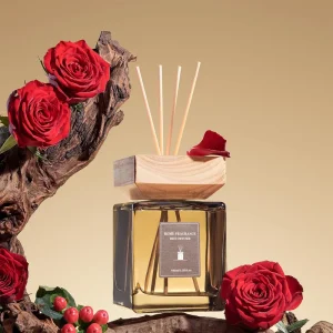 Eco Friendly Reed Diffuser Featuring Natural Rattan with Ceramic Bottle for Bathroom Use