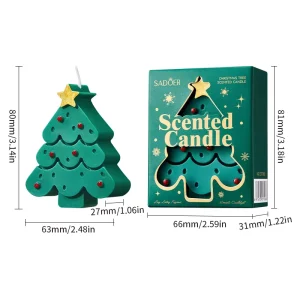 Eco Friendly Wax Christmas Tree Candle 60g Aromatherapy Box Packaging for Holiday Atmosphere Creation