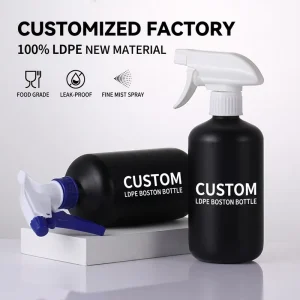 Eco Recycled Plastic Spray Bottle Chemical Mist Room Spray Bottle Plant Mister Garden Water Cleaning Air Freshener Spray Bottles