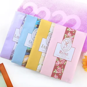 Eco friendly Indoor Paper Sachets Aroma Bag Hanging Car Fresh Fragrance Scented Sachet With Plastic Hook