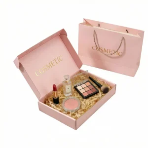 Eco friendly Shipping Paper Boxes Pink Mailer Box for Cosmetic Set Skincare Perfume Packaging Gift Boxes Custom Logo