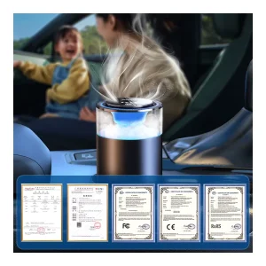 Electric Car Diffuser with Mist, Portable, Rechargeable, LED Light, Waterless, for Hotels