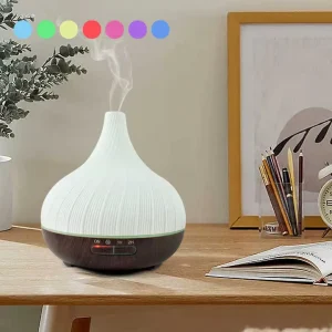 Electric Ceramic Ultrasonic Aroma Diffuser 7 Color LED Lights Decorative Humidifier Auto Shut Off Low Noise 30dB for Home