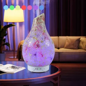 Electric Glass Aroma Diffuser 100ml Color Changing LED Light Essential Oil Diffuser Ultrasonic Hotel Air Freshener