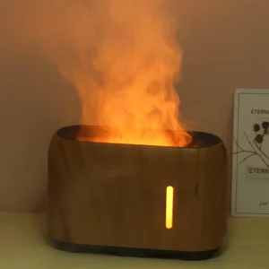 Electric Plastic Aroma Diffuser with Simulated Flame Light, Humidification, 200ml, for Bedroom, Car, and Hotel Use