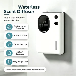 Electric Plastic Waterless Two Fluid Aroma Diffuser Wall Mounted for Hotel Household Commercial Use