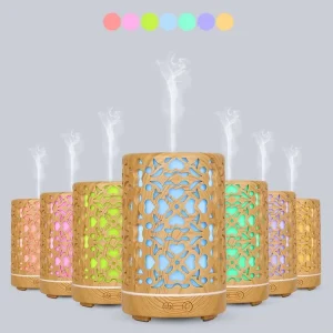 Electric Power Led Light Aroma Diffuser Home Wood Humidifier
