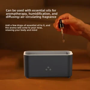 Electric Simulated Flame Aroma Diffuser with Fine Mist High Output Timer Function Below 36dB Noise for Office Bedroom Home Use