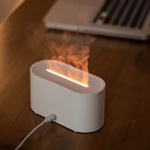 Electric Tabletop USB Flame Aroma Diffuser and Humidifier, Mini Ultrasonic