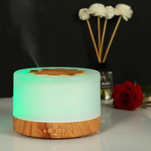 Electric Ultrasonic Aroma Diffuser 500ml with 7-Color Lights for Room Aromatherapy