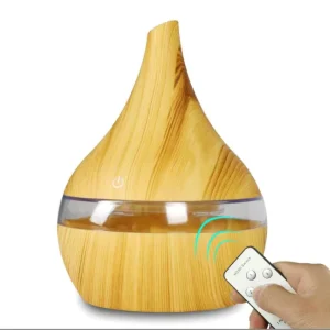 Electric Ultrasonic Aroma Diffuser and Humidifier, 300ml, LED Lamp, Grain Finish