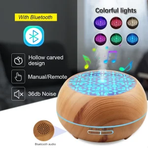 Electric Ultrasonic Aroma Diffuser and Humidifier with Music Playback, 200ml Capacity, and US Plug