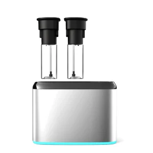 Electric Waterless Scent Machine, Portable LED Nebulizer Diffuser, Double Nozzle, Metal