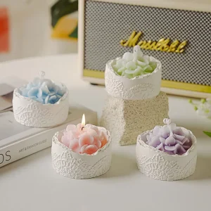 Elegant Flower Shaped Soybean Wax Scented Candle Handmade for Home Decoration Wedding Gifts Christmas