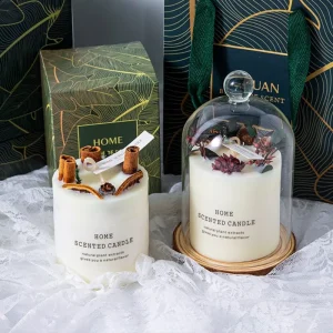 Elegant Forest Floral Inlaid Dried Flower Soy Candle Long Lasting Light Scent for Indoor Bedroom Bulk