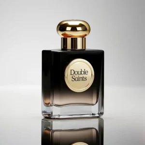 Elegant Gradient Black Gold Lid Glass Empty Perfume Bottle with Cap and Brush Rectangle Shape Color Customizable