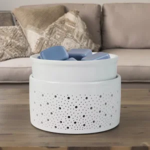 Elegant Hollow Ceramic Electric Wax Melt Burner 3 in 1 Aromatherapy Candle Warmer Warm LED Light Eco Friendly Highly Scented